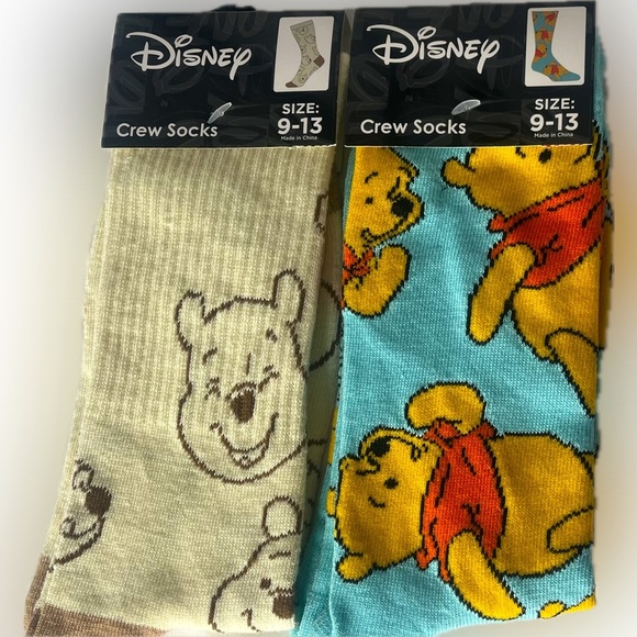 Disney Winnie the Pooh Socks 2 Pair NWT - Picture 1 of 2